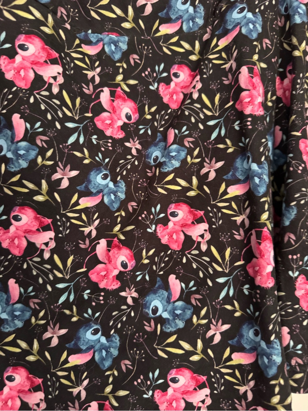 EUS- Angel & Stitch skort in Black with flower Blooms throughout. - Picture 2 of 5